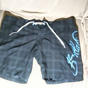 Billabong Black and Blue Athletic Shorts Lightweight Design
